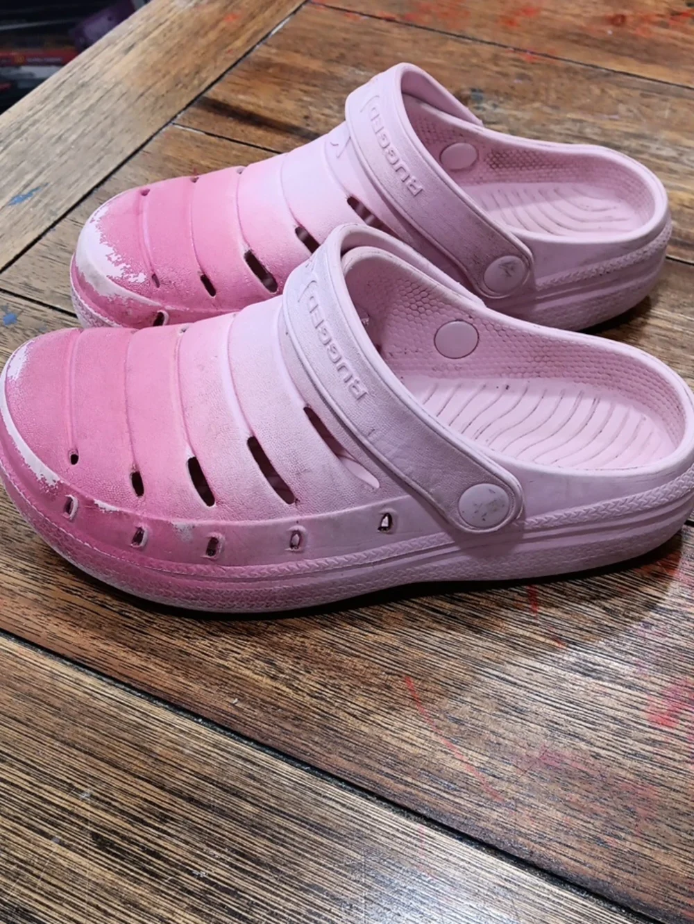 Rugged Shark Kids Pink Slip-On Water Shoes